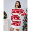 Coolmee Women's Ugly Christmas Crew Neck Sweater Dress Long Sleeve Holiday Knit Xmas Mini Dress - 4 of 4