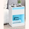 Nightstand with Charging Station, Bedside Table with Drawer, Modern Side End Adjustable LED Lights, 2 AC Outlets, 2 USB Ports for Bedroom - 4 of 4