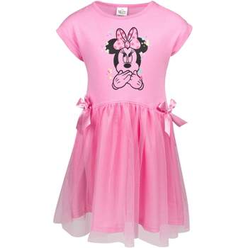Disney Minnie Mouse Girls Short Sleeve Dress Little Kid to Big Kid