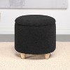 Kumasinova 18"D Round Storage Ottoman,Soft Faux Sheepskin Fabric Accent Stool with Wooden Legs for Footrest and Storage,Home Decor - 4 of 4
