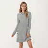 Anna-Kaci Women's Long Sleeve Knit Dress with Side Button Detail and Crew Neckline - 2 of 4