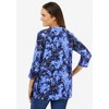 Woman Within Plus Size Perfect Printed Three-Quarter Sleeve V-Neck Tee - 3 of 4