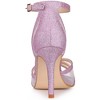 Allegra K Women's Glitter Mesh Stiletto Heel Ankle Buckle Strap Sandals - 3 of 4