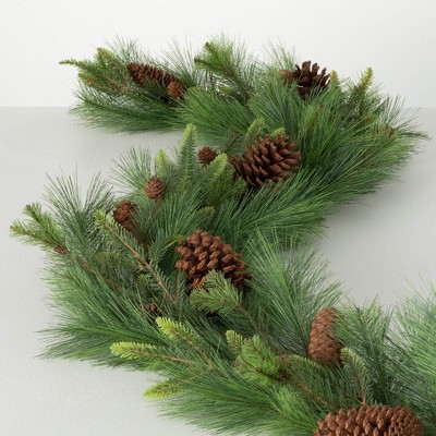 72"L Sullivans Artificial Mixed Pine Holiday Christmas Garland, Green