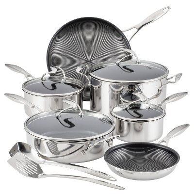 Circulon Cookware 10-Piece Nonstick Cookware Set with Bonus Slotted Turner  in Stainless Steel