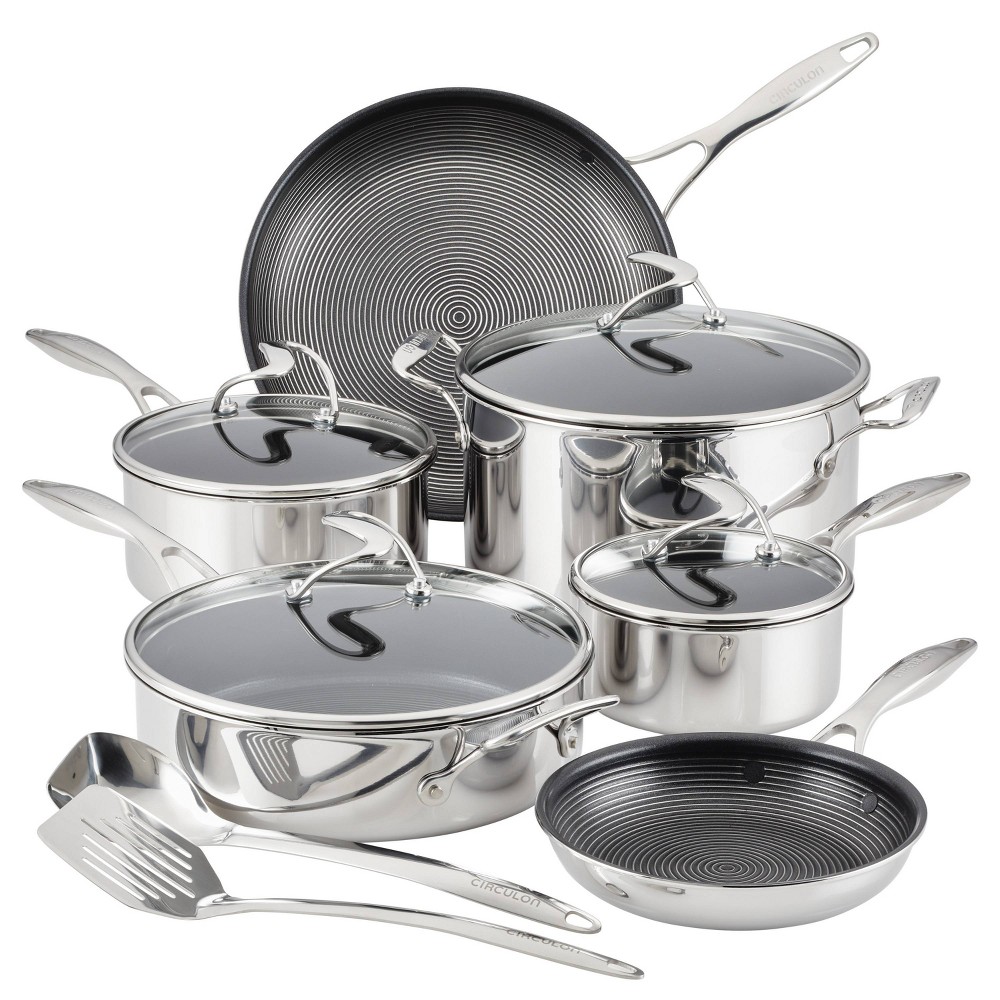 Photos - Pan Circulon SteelShield C-Series 10pc Clad Tri-Ply Nonstick Cookware Plus Bon 