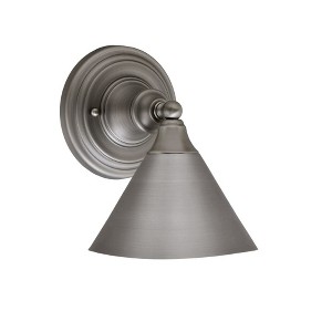 Toltec Lighting Any 1 - Light Sconce in  Brushed Nickel with 7" Brushed Nickel Cone Metal Shade Shade - 1 of 1