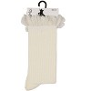 Memoi Women's Fine Rib Loop Cuff Crew Socks - 4 of 4