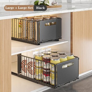 Pull Out Cabinet Organizers, Slide Out Drawer Storage Mesh Basket, Under Sink Shelf For Kitchen - 1 of 4
