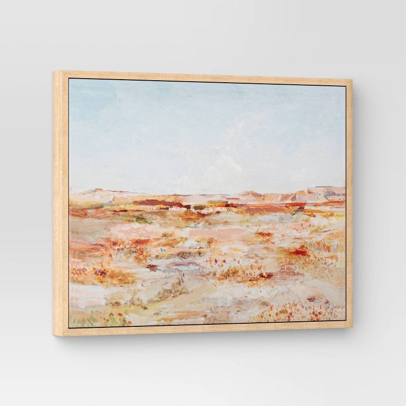 16&#34; x 20&#34; Warm Colors Landscape Framed Canvas Natural - Threshold&#8482;, 4 of 6