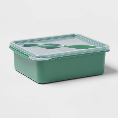 Plastic Bento Box with Utensil Crisp Green - Room Essentials™