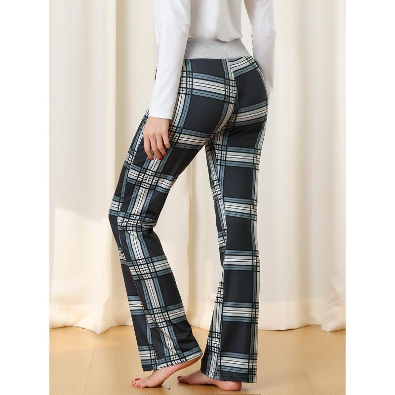 cheibear Women's Yoga Casual Trousers Wide Leg Lounge Pajamas Pants, 3 of 6