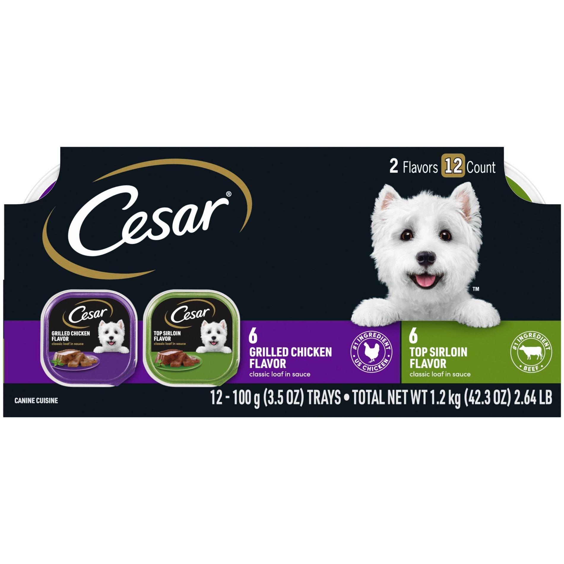 Cesar Variety Pack with Classic Loaf in Sauce Small Breed Wet Dog Food - 3.5oz/12ct