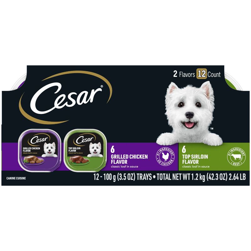 Cesar Classic Loaf In Sauce Wet Dog Food - 3.5oz/12ct
, 1 of 12
