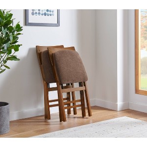 Stakmore Set of 2 Aztec Folding Chairs Fruitwood Finish: No Assembly, Polyester Upholstery - 1 of 4