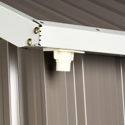 Gray 6' x 8' Metal Outdoor Storage Shed with Windows