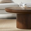 FONTOI 35.98inch Round Coffee Table with Cylindrical Leg Modern Wood End Tables Living Room Sofa Side Table for Office, Brown, 35.98"* 35.98"*15.98" - 4 of 4