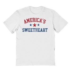 Social Collective Men's America'S Sweetheart  Americana 4Th Of July Short Sleeve Graphic Cotton T-Shirt - White XL - 1 of 4