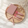 BABYYER 5-Piece Makeup Brush Set with Mirror & Travel Case Hypoallergenic Vegan Bristles for Sensitive Skin,for On-the-Go Touchups (Pink) - 3 of 4