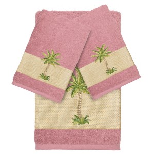 Linum Home Textiles 100% Turkish Cotton COLTON Embellished Towel Set - 1 of 4