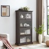 ORRD 4-Tier Brown Glass Display Cabinet, Curio Cabinet with Flip-Up Glass Doors & Adjustable Shelves - 4 of 4