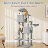 Okak Multi-Level Faux Fur Cat Tree Tower for Indoor,Cat Condo Climbing Frame with Extended Platform & Toy Balls & Scratching Posts - 2 of 4