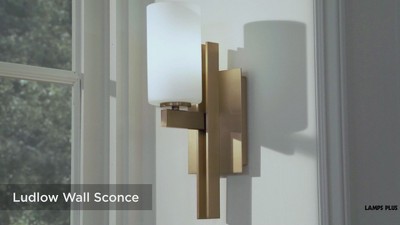 Burnished Brass Wall Sconce with Frosted Glass Shade
