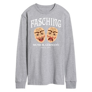 Men's - Instant Message - Fasching Masks Long Sleeve Graphic T-Shirt - 1 of 4