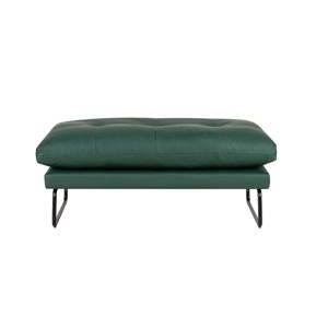 HOMLUX Karla PU Leather Contemporary Ottoman,Unique Tubular Metal Leg Design, Green - 1 of 2