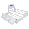 NicBex Full Size Platform Bed Modern Wooden Bed Frame with Twin Size Trundle and Pull Out 4-Layer Shelves for Bedroom and Living Room - 4 of 4