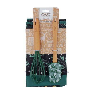 3pc Cotton Apron Set Green - Cook With Color