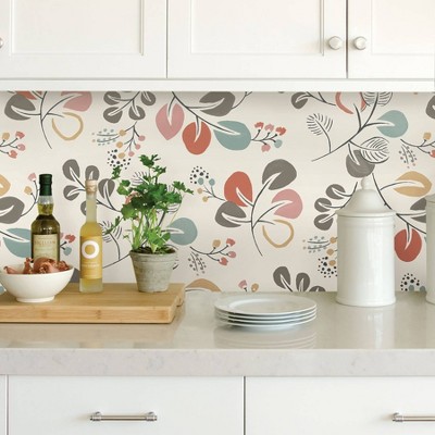 Astrilde Multicolor Botanical Peel and Stick Wallpaper