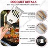 Itopfox Heavy-Duty Grill Spatula with Knife Edge, Fork, Tongs & Bottle Opener - Ash Wood Handle & Thick Stainless Steel for BBQ & Grilling - 2 of 4