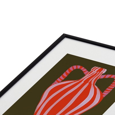Marin Vaan Zaal Red Vase Digital Art Print with Black Metal Frame