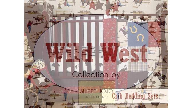 3pc Wild West Twin Kids&#39; Sheet Set - Sweet Jojo Designs, 2 of 5, play video