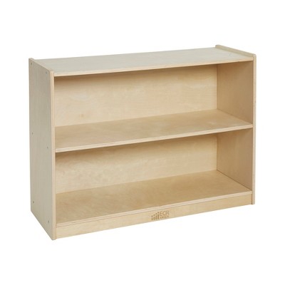 ECR4Kids Birch 2 Shelf Storage Cabinet with Back, Wood Book Shelf Organizer