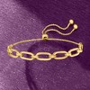 Ross-Simons Italian 18kt Gold Over Sterling Paper Clip Link Bolo Bracelet Size - 4 of 4