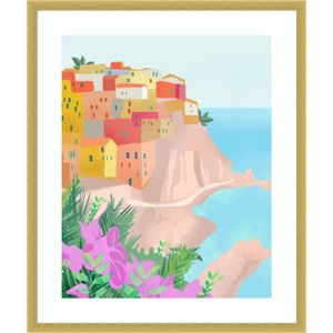 Amanti Art Cinque Terre by Petra Lizde Wood Framed Wall Art Print - 1 of 4
