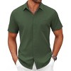COOFANDY Mens Short Sleeve Button Down Shirts Casual Dress Shirts for Men Summer Untucked Shirts with Pocket - 3 of 4