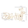 Angel Sar LED Christmas Reindeer & Sleigh Decoration, 35 Warm White Lights Steel Frame Yard Art, IP44 Waterproof for Indoor/Outdoor Holiday Decor - 3 of 4
