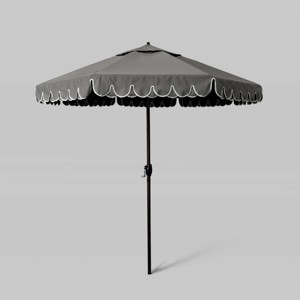 7.5' Sunbrella Scallop Base Market Patio Umbrella with Auto Tilt - Bronze Pole - California Umbrella - 1 of 3