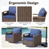 Patio Furniture Set, Outdoor Wicker Sofa Couch with Metal Armrest, Swivel Rocking Chairs, Ottomans, All-Weather Conversation Set for Garden - 4 of 4