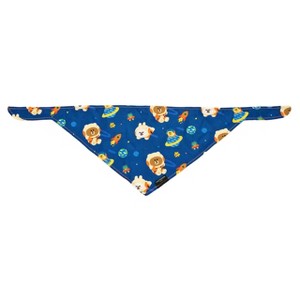 ZippyPaws LINE Friends Dog Bandanas - Cute Summer Dog Stuff, Puppy & Dog Accessories, Dog Birthday Blue Bandana for Girl & Boy - Brown's Space Odyssey - 1 of 4