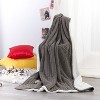 Cotton Cable Knit Blanket, Soft Warm Fleece Blanket for Couch & Bed Decor - NTBAY - 3 of 4