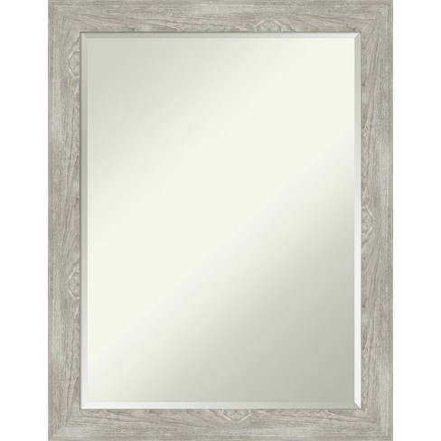 Amanti Art Dove Greywash Narrow Petite Bevel Bathroom Wall Mirror 27.5 x 21.5 in. - image 1 of 4