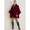VENUS Womens Fur Trim Wrap Shawl - 3 of 4