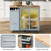 TROPOW Rolling Kitchen Island Cart with LED Light, Adjustable Shelf Kitchen Island Table with Storage 2 Drawers, Island on Wheels - 4 of 4