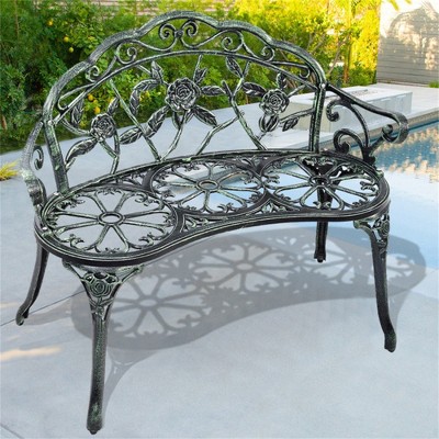 MOEPISY Aluminum Patio Outdoor Garden Bench Chair Loveseat