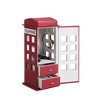 Gulches 11.5" Tall Leather Jewelry Box, British Telephone Design, Burgundy Red - 4 of 4