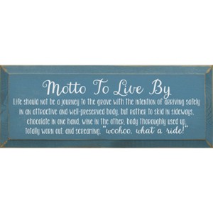 Slickblue Woohoo What a Ride Wall Sign – Wine & Chocolate Life Quote – Rustic Wood Decor for Home – 7x18, Color Options - 1 of 3
